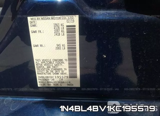 1N4BL4BV1KC195579 фото 10