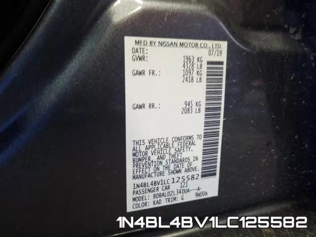 1N4BL4BV1LC125582 фото 2