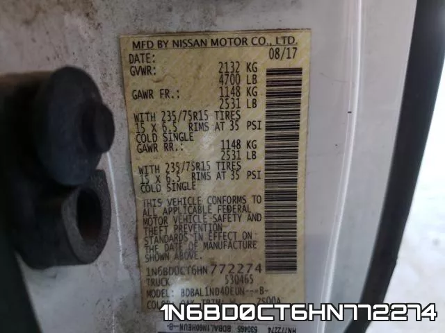 1N6BD0CT6HN772274 фото 2
