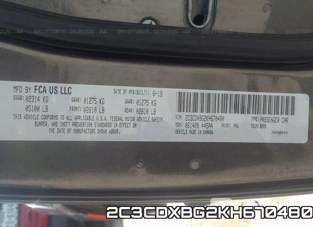 2C3CDXBG2KH670480 фото 10