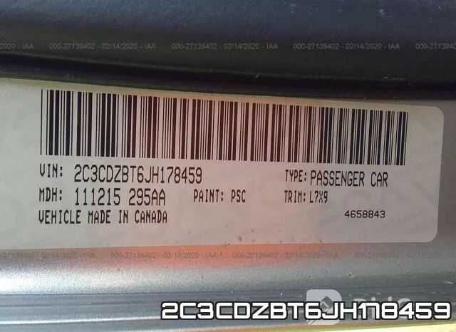 2C3CDZBT6JH178459 фото 10