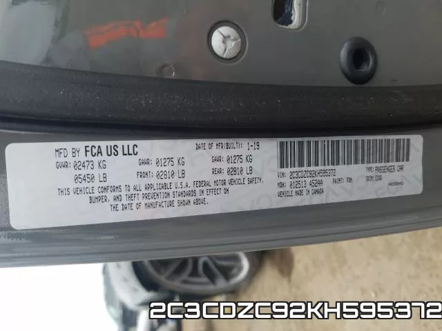 2C3CDZC92KH595372 фото 2