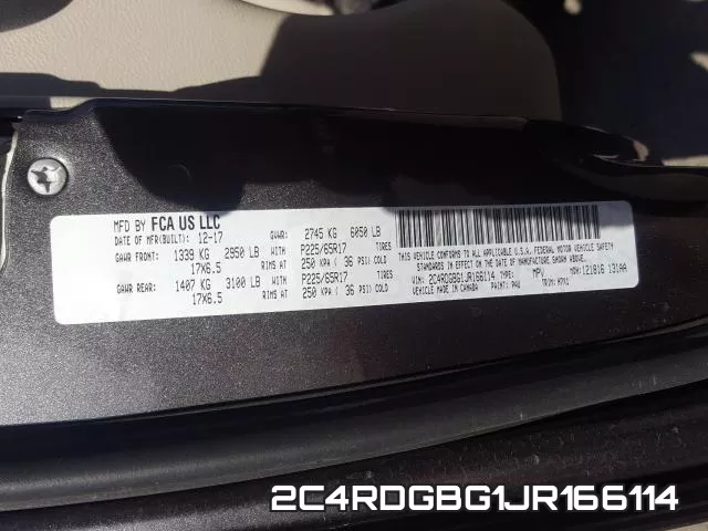 2C4RDGBG1JR166114 фото 2