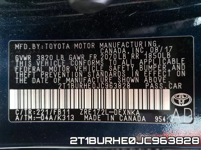 2T1BURHE0JC963828 фото 2
