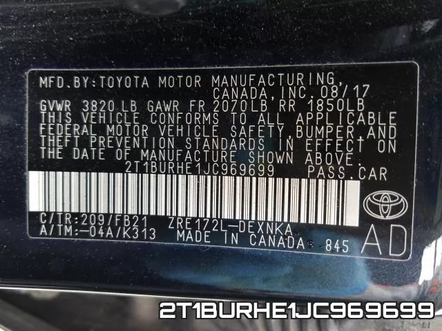 2T1BURHE1JC969699 фото 2