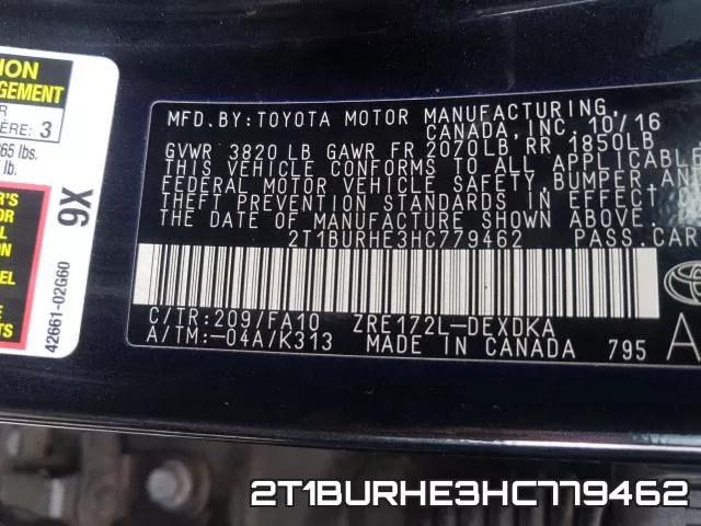 2T1BURHE3HC779462 фото 2