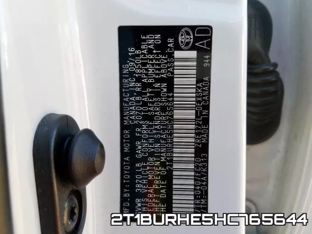 2T1BURHE5HC765644 фото 2