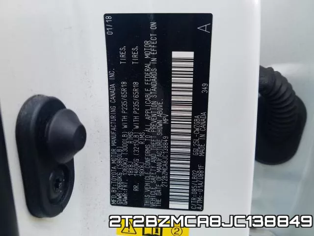 2T2BZMCA8JC138849 фото 2