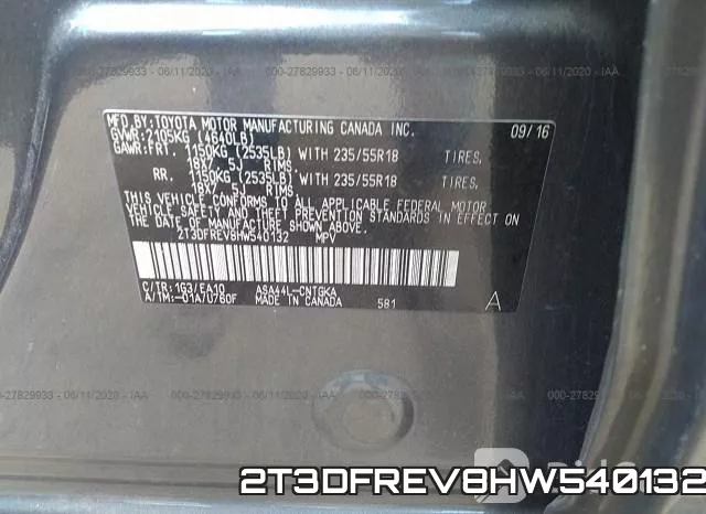 2T3DFREV8HW540132 фото 10