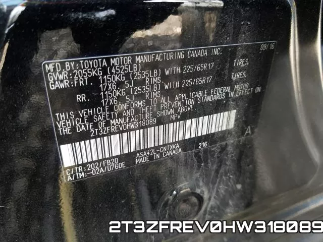 2T3ZFREV0HW318089 фото 2