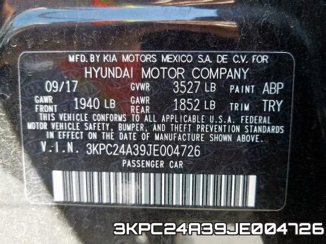 3KPC24A39JE004726 фото 2