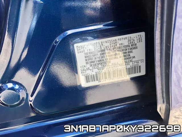 3N1AB7AP0KY322698 фото 2