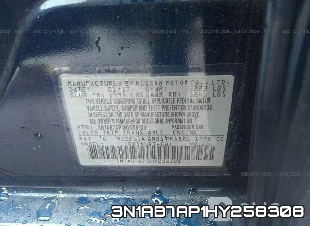 3N1AB7AP1HY258308 фото 10