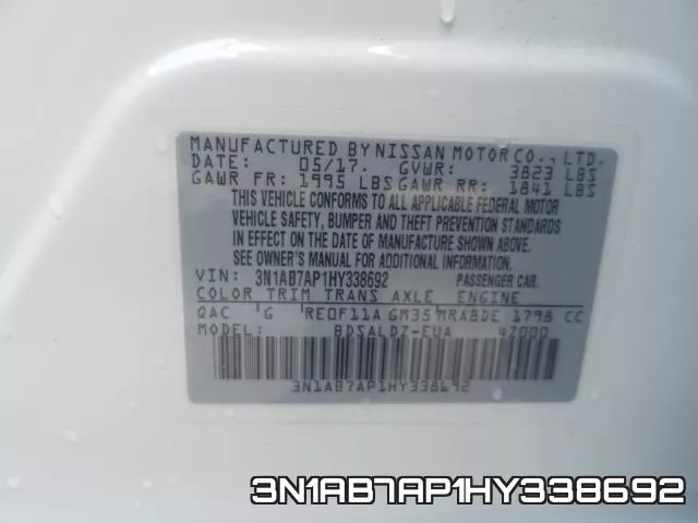 3N1AB7AP1HY338692 фото 2