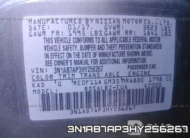 3N1AB7AP3HY256267 фото 10