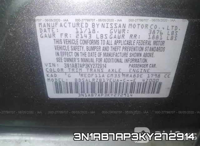 3N1AB7AP3KY272914 фото 10