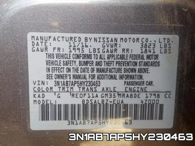 3N1AB7AP5HY230463 фото 2