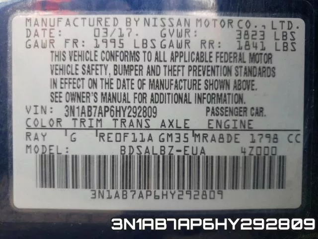3N1AB7AP6HY292809 фото 2