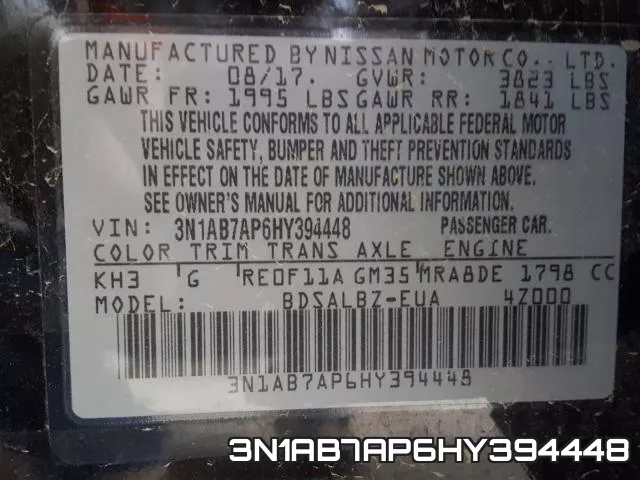 3N1AB7AP6HY394448 фото 2