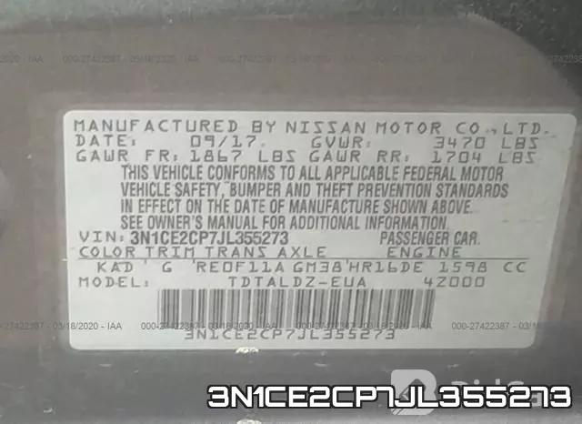 3N1CE2CP7JL355273 фото 10