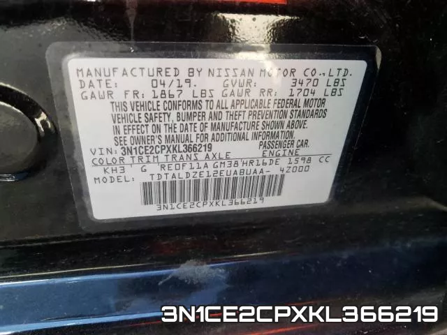 3N1CE2CPXKL366219 фото 2