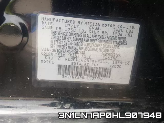 3N1CN7AP0HL907948 фото 2
