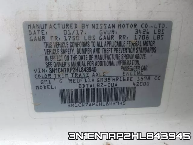3N1CN7AP2HL843945 фото 2