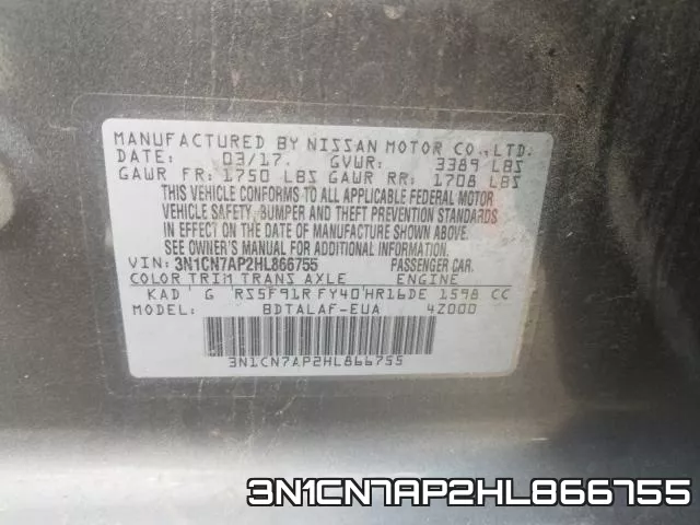 3N1CN7AP2HL866755 фото 2