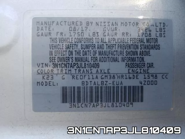 3N1CN7AP3JL810409 фото 2