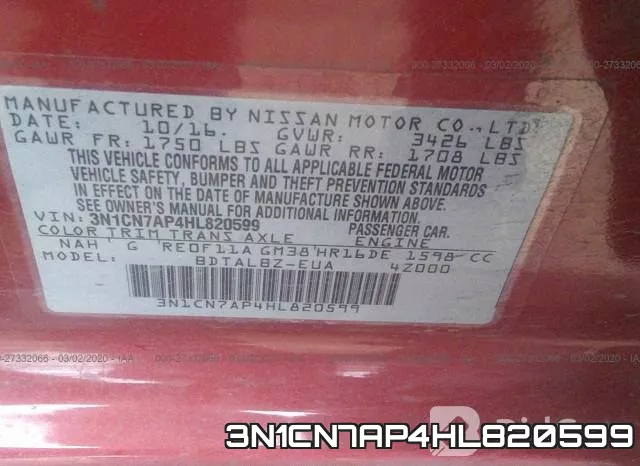 3N1CN7AP4HL820599 фото 10