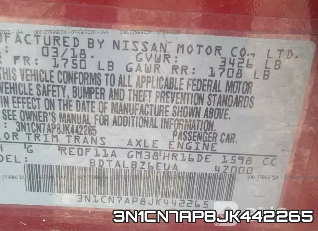 3N1CN7AP8JK442265 фото 10