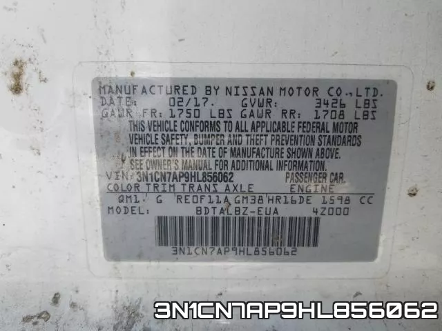 3N1CN7AP9HL856062 фото 2