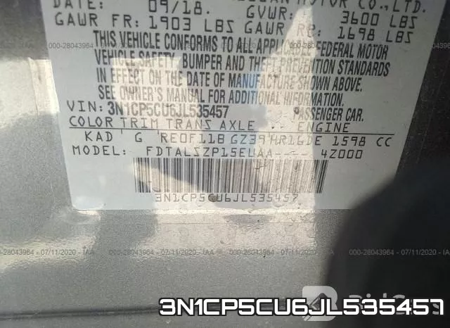 3N1CP5CU6JL535457 фото 10