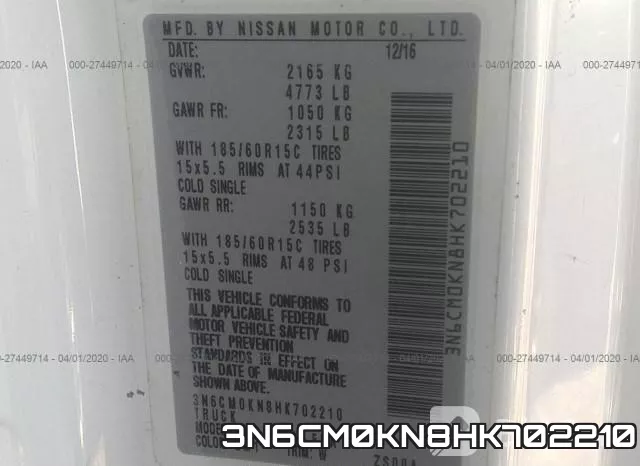 3N6CM0KN8HK702210 фото 10
