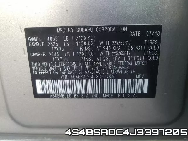 4S4BSADC4J3397205 фото 2