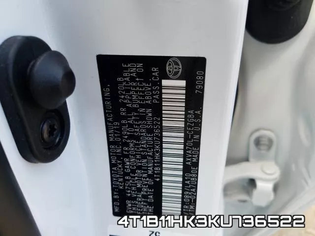 4T1B11HK3KU736522 фото 2