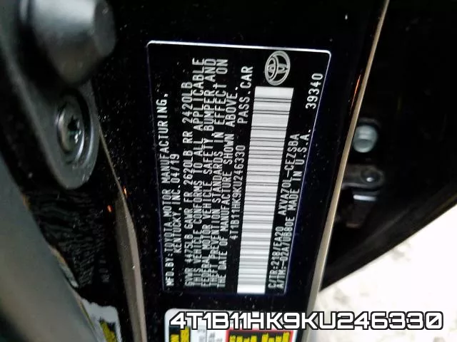 4T1B11HK9KU246330 фото 2