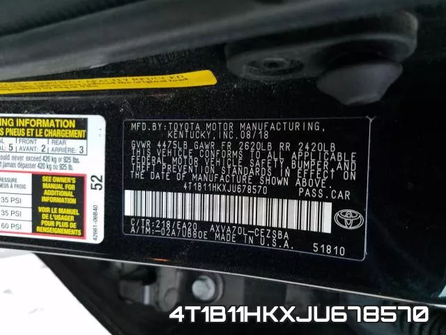 4T1B11HKXJU678570 фото 2