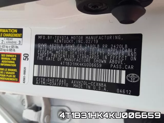 4T1B31HK4KU006659 фото 2