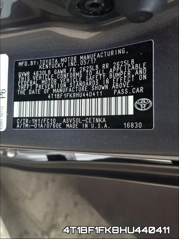 4T1BF1FK8HU440411 фото 2