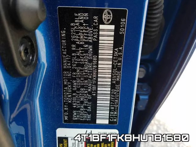 4T1BF1FK8HU781680 фото 2