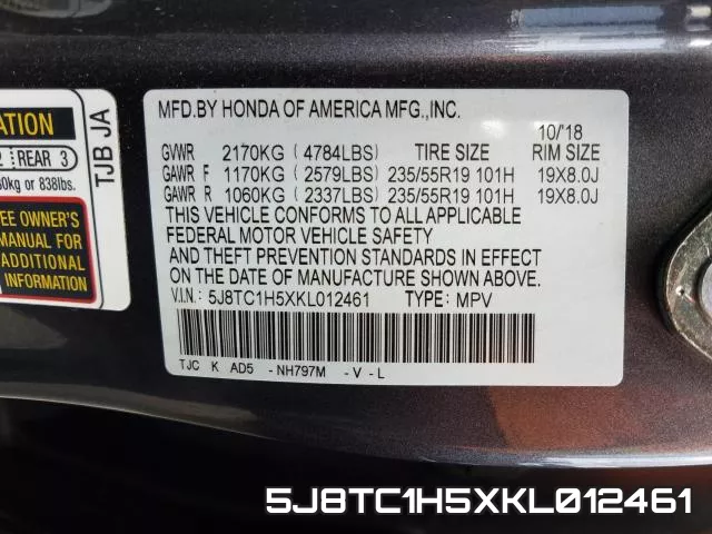 5J8TC1H5XKL012461 фото 2