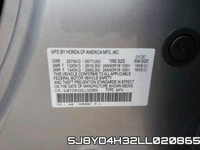 5J8YD4H32LL020865 фото 2