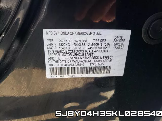 5J8YD4H35KL028540 фото 2