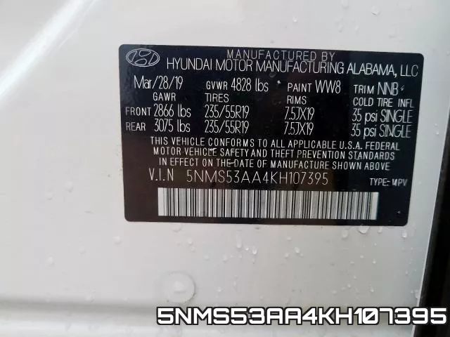 5NMS53AA4KH107395 фото 2