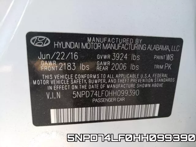 5NPD74LF0HH099390 фото 2