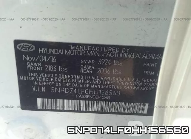 5NPD74LF0HH156560 фото 10