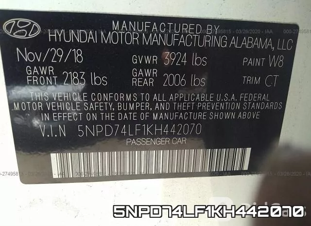 5NPD74LF1KH442070 фото 10