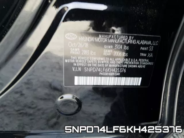 5NPD74LF6KH425376 фото 2