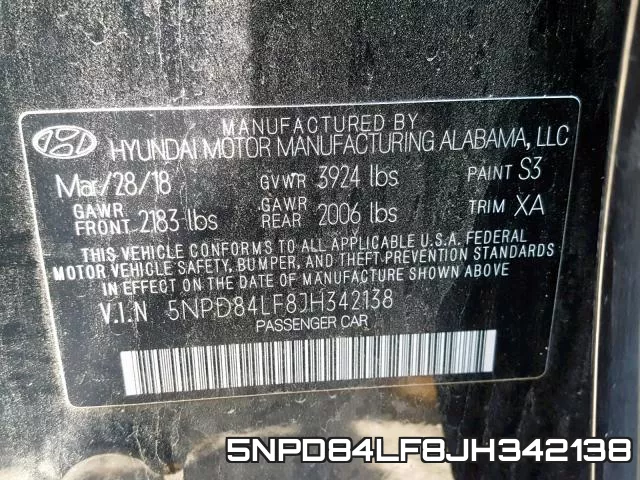 5NPD84LF8JH342138 фото 2